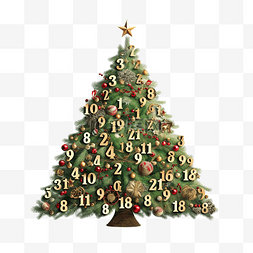 数一数圣诞树的数量并写出结果