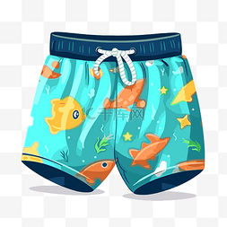 游泳裤剪贴画可爱的鱼缸游泳短裤