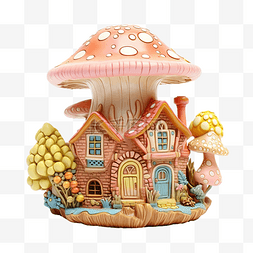 美学房子蘑菇装饰品