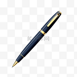 圆珠笔图片_深蓝色和金色笔夹的圆珠笔