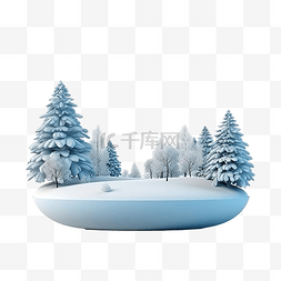 冬天 3d 渲染插图对象