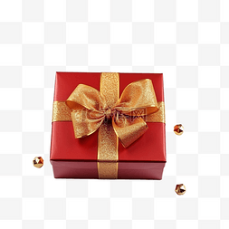 丝带金丝带图片_红色礼品盒和金丝带圣诞节和新年