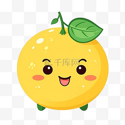 卡通水果人物图片_可爱微笑卡通水果多彩人物柠檬