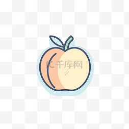 苹果种子图片_白色背景上的桃平面图标 向量