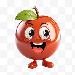 草莓番茄图片_可爱的快乐番茄角色人工智能生成