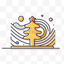 线性圣诞树设计 向量