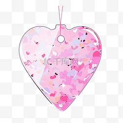光图片_带有心爱符号的光泽优质粉色卡
