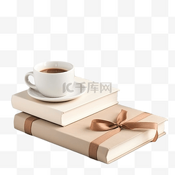 一杯热咖啡图片_桌上有一杯咖啡和圣诞装饰品的书