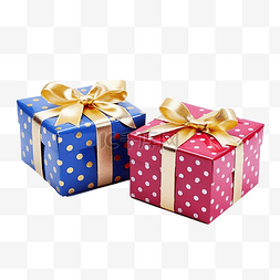 圣诞礼物盒 礼盒装饰着丝带蝴蝶