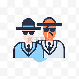 两个戴帽子打领带的男人戴着墨镜