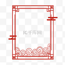 复古中式花边图案图片_边框传统装饰中国新年祥云红色边