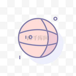 篮球框网图片_带有绿线图标的粉色球 向量
