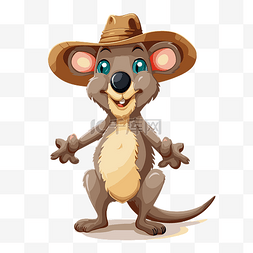 澳大利亚剪贴画 一只戴着棕色帽