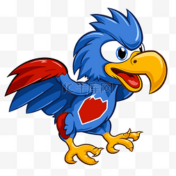 鹰的翅膀卡通图片_松鸦鹰剪贴画卡通蓝色鹦鹉与红色