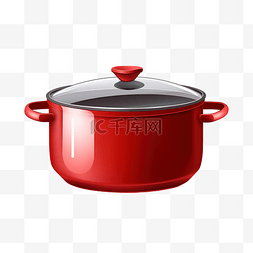 红色煮锅PNG插图
