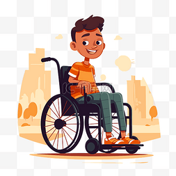 无障碍图片_可访问的剪贴画男孩坐在轮椅上与