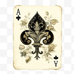 黑桃王牌扑克牌数字剪纸图形