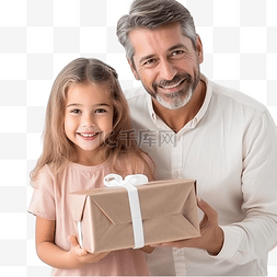 圣诞节概念可爱的爸爸和女儿在圣
