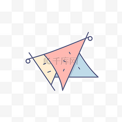 白色三角旗图片_白色背景上的彩色三角形 向量