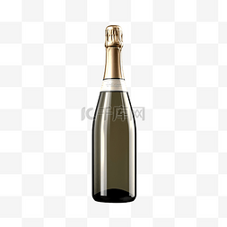 白色软木图片_孤立的香槟瓶的 3d 呈现器