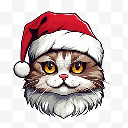 猫圣诞小猫人物卡通头像插画
