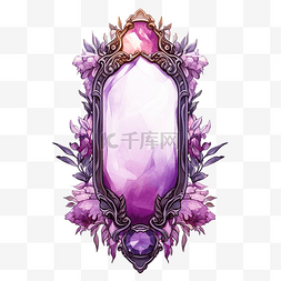 宝石框架图片_紫水晶和紫色水晶宝石边框标签