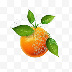 橙广告图片_用于柑橘类产品广告的带叶的ai生