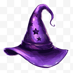 女巫帽子卡通图片_紫色女巫帽子剪贴画 紫色女巫帽
