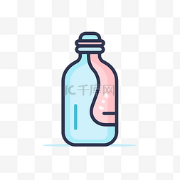 瓶子小图标图片_蓝色和粉红色的小瓶子图标 向量