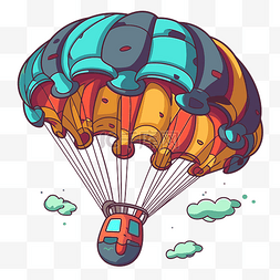 降落伞剪贴画 卡通降落伞在空中
