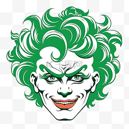 小丑脸绿色头发轮廓