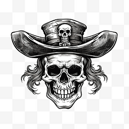 海盗标志图片_骷髅骷髅和交叉骨在海盗三角帽项