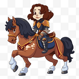 女性哺乳图片_骑士剪贴画女性卡通骑士骑着一匹