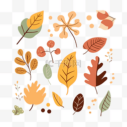 秋叶素材图片_叶子秋天剪贴画秋叶在白色背景平