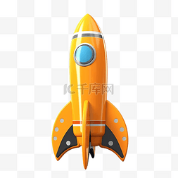 3d 火箭卡通风格渲染对象图