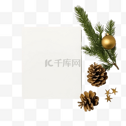 空白笔记图片_带装饰的圣诞空白贺卡