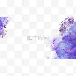 油画花卉边框横图紫色水粉梦幻