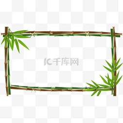 创意植物花卉图片_竹子花卉边框横图卡通绿色