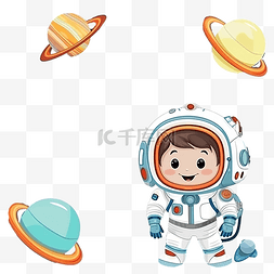 宇宙旅行图片_儿童太空主题方形单相框与可爱的