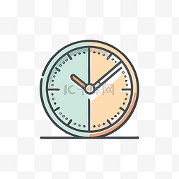 时间时钟图标现代简约扁线svg图形