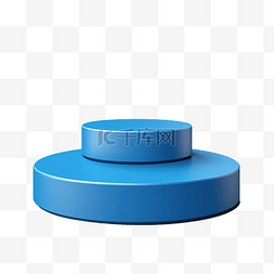 3d蓝色圆柱讲台显示场景最小几何