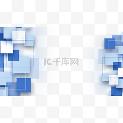 蓝几何立体图片_商务蓝色光效边框