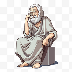 希腊星相图片_苏格拉底剪贴画希腊哲学家坐在盒