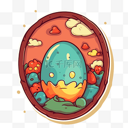 复活节彩蛋图标图片_复活节彩蛋剪贴画的卡通图标 向