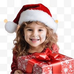 雪雪房子图片_一个小女孩在圣诞装饰的房子里戴