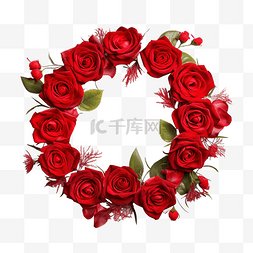 红玫瑰鲜花花环