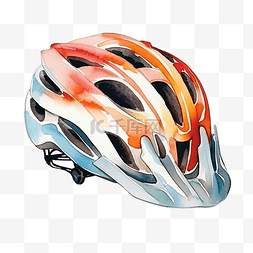 水彩自行车头盔