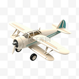 可爱小飞机图片_3d 插图玩具飞机