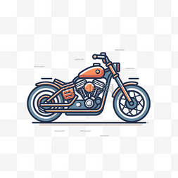 线条图中的黑色和橙色摩托车 向