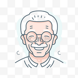 戴眼镜老人图片_卡通版的戴眼镜的老人 向量